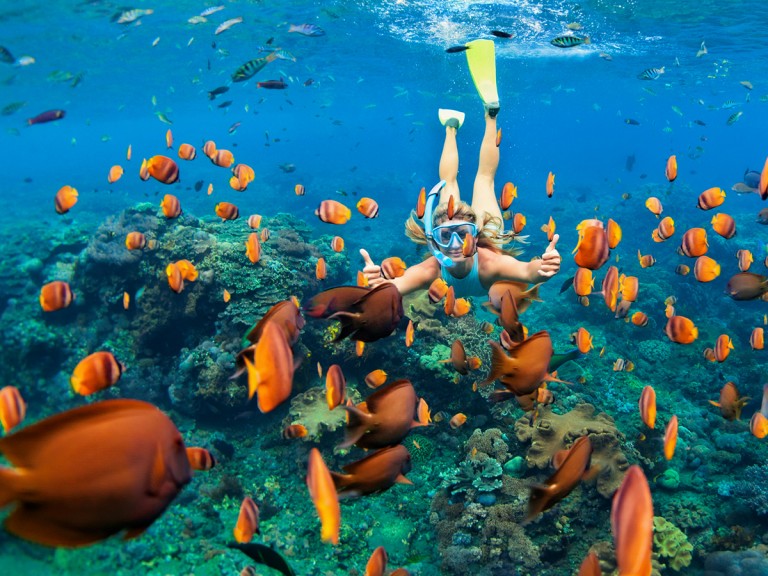 woman snorkeling