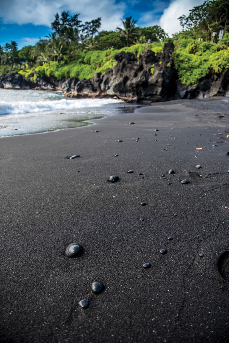 black sand beach maui