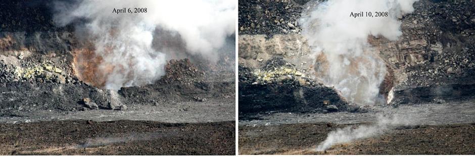 Halemaumau blast before after
