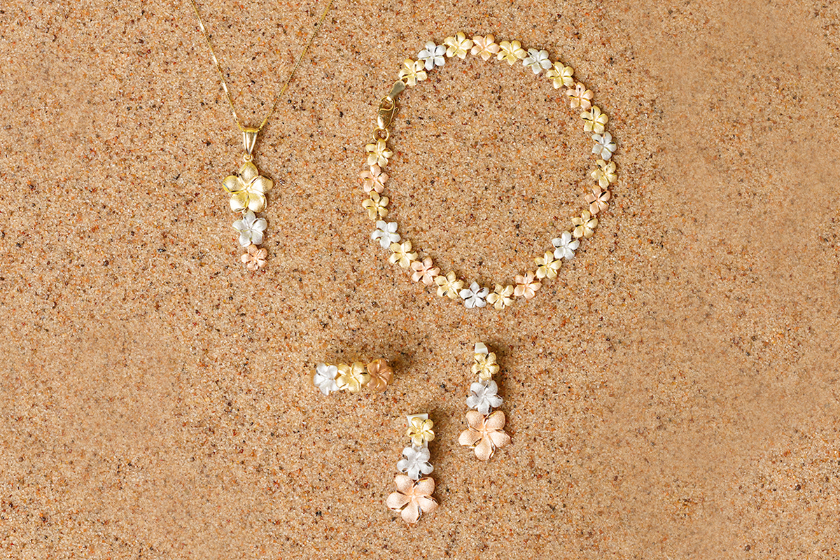 paradise collection tricolor gold jewelry