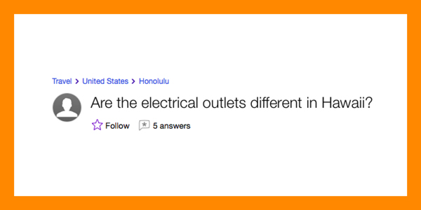 hawaii electric outlets question