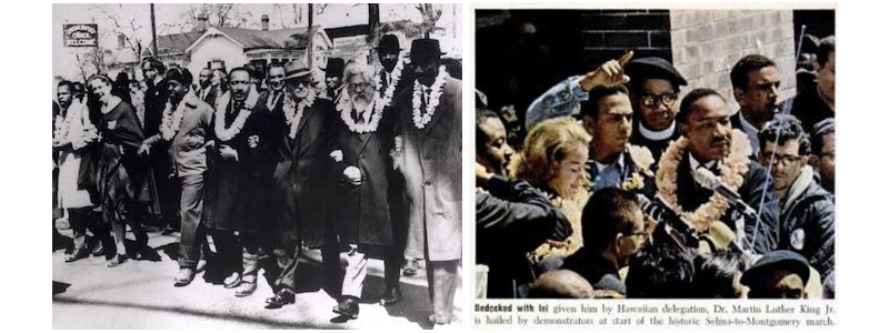MLK Hawaii leis Selma march
