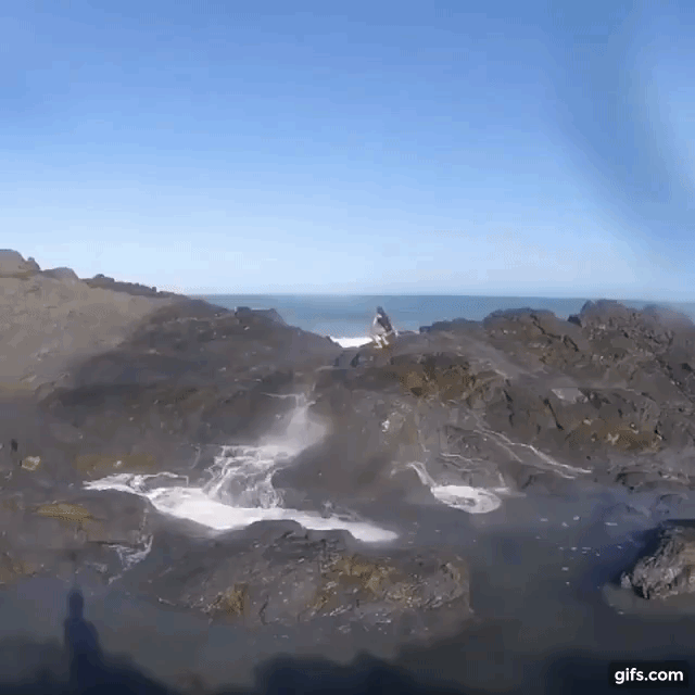  /></h4>
<p>If the ground is wet and water is still trickling down the rocks from the last wave, then you should probably avoid the area.</p>
<h3>3. Ignoring the signs and getting drilled in the shorebreak</h3>
<p><img decoding=