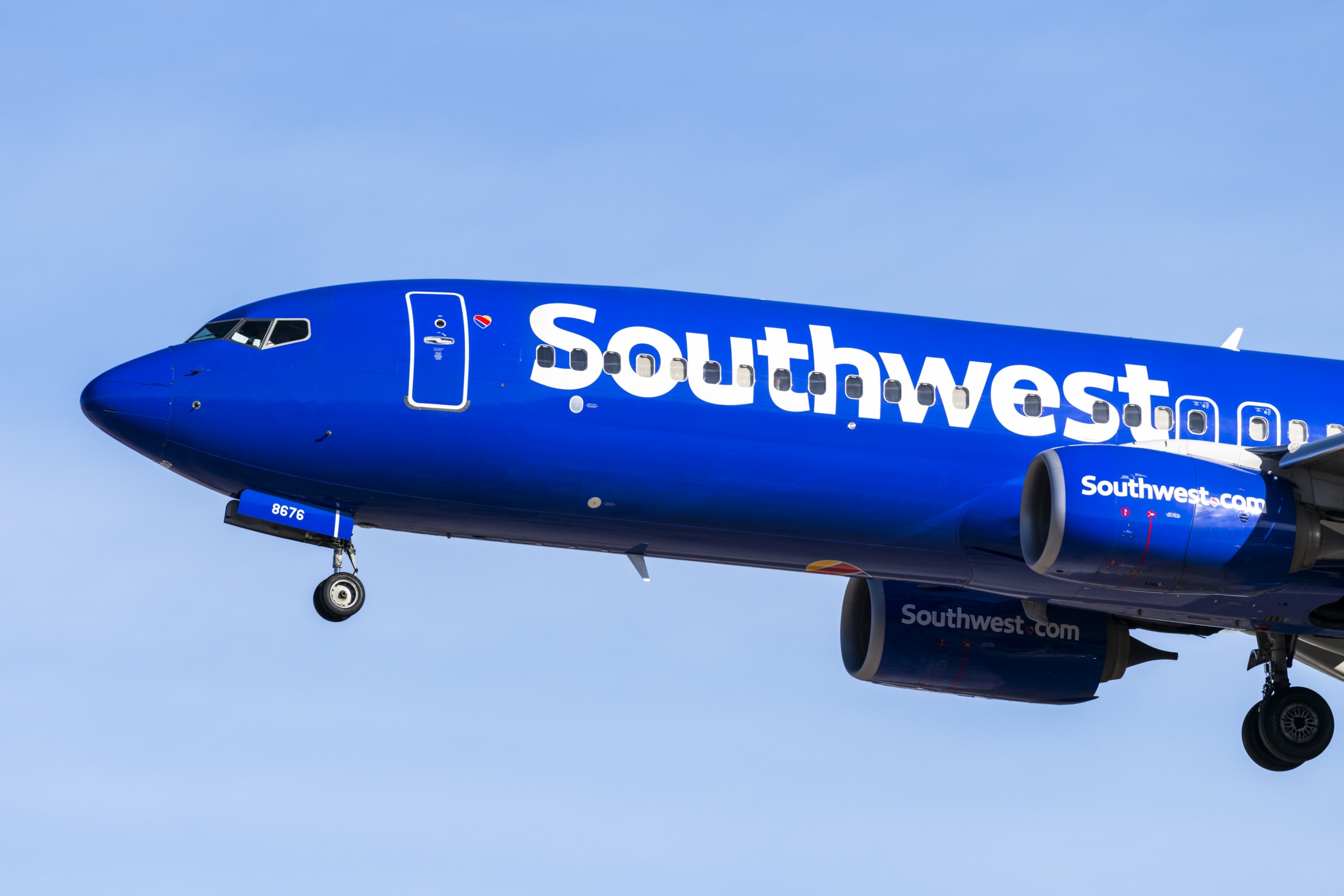 Southwest Airlines Prepares To Land In Las Vegas, Nevada.