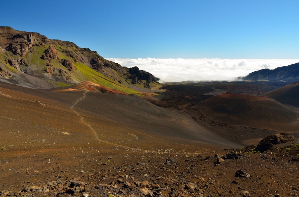 Looking Down In The Haleakala Crater, Maui Island, Hawaii