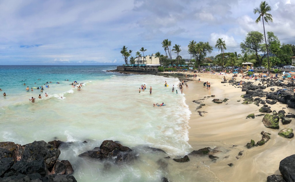 Panorama Of Magic Sand Beach Park In Kona, Big Island, Hawaii