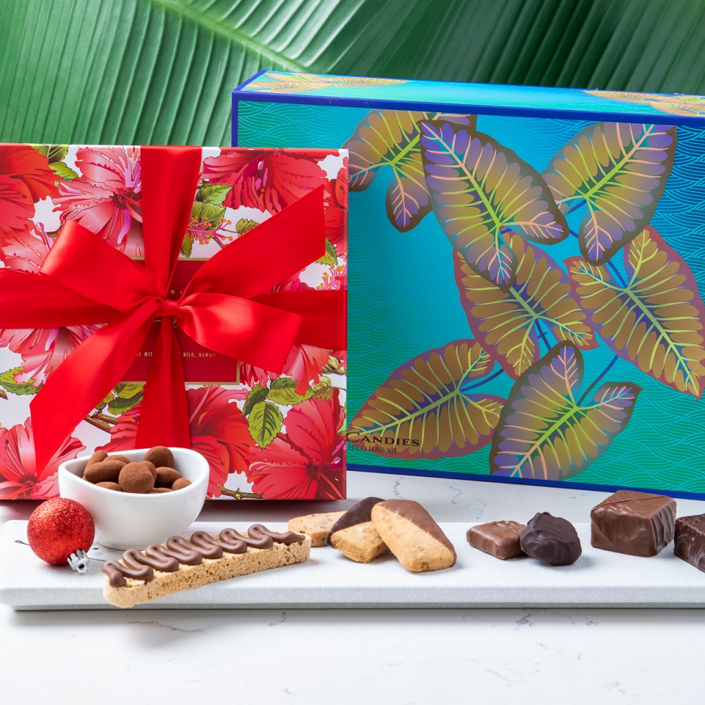 Big Island Candies Hibiscus Kalo Box Chocolate Dipped Cookies