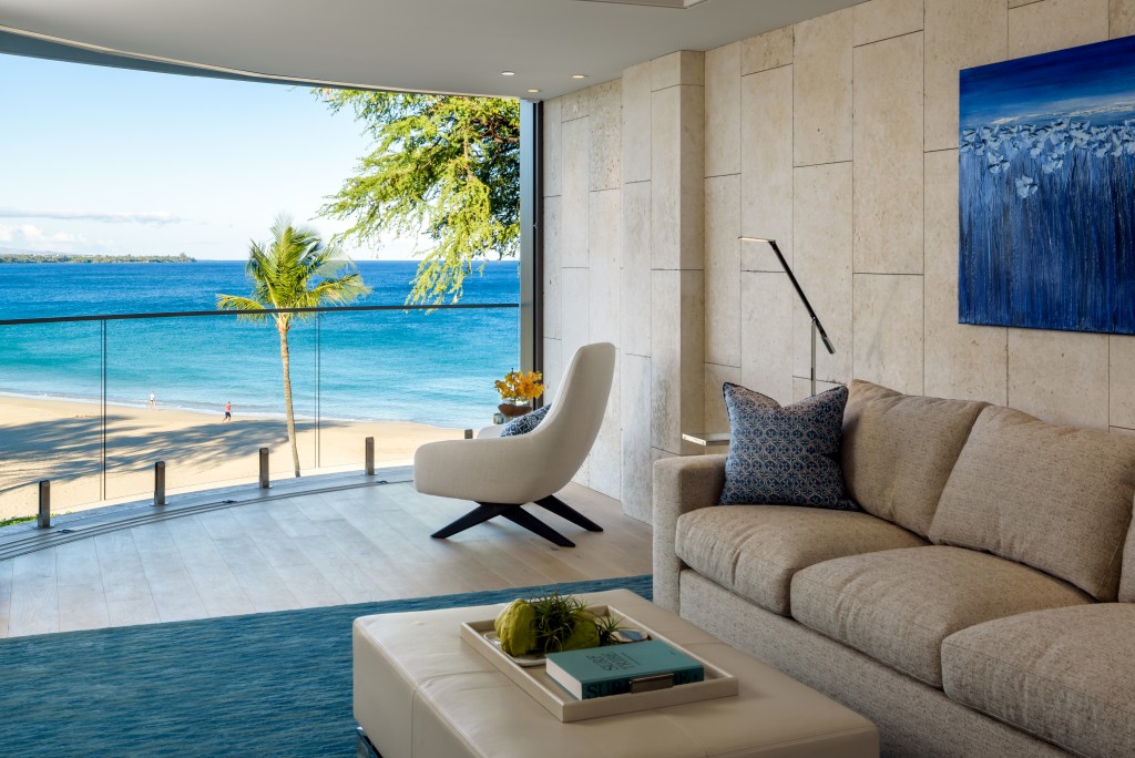 Hapuna Beach Residences view from living room and balcony