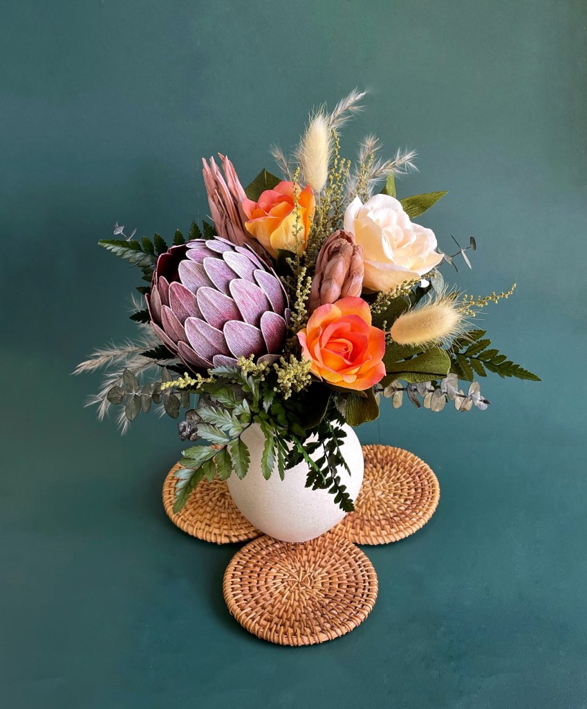 Boho Blooms Large Burg Protea Arr 5