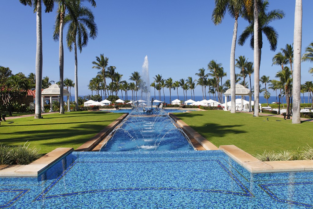 Main Swimming Pool Alley In Grand Wailea Resort, Maui. Hawaii.