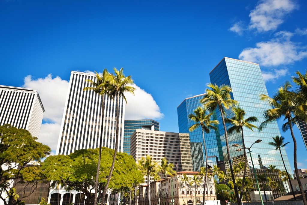 Downtown Financial And Business District Of Honolulu Oahu, Hawaii, Usa