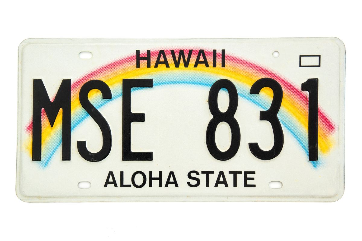 Hawaii Rainbow License Plate