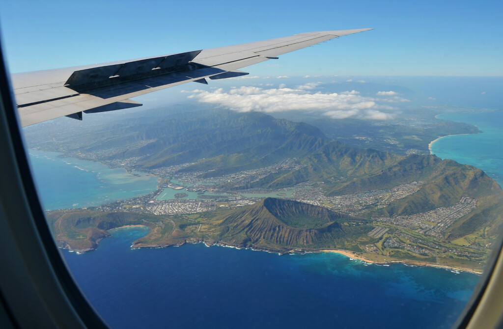 Aerial View On Famous Koko Crater Honolulu Hawaii