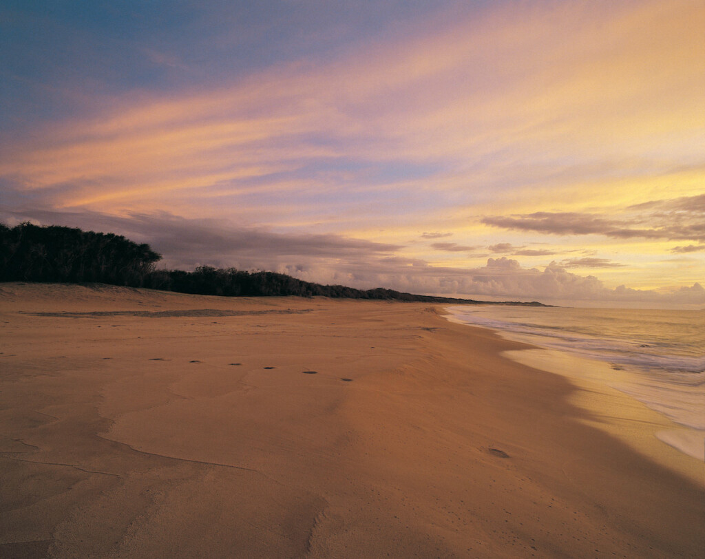 Beach At Sunset, Molokai, Hawaiian Island