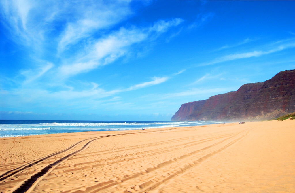 Beach Solitude At Polihale State Park On Kauai, Hawaii