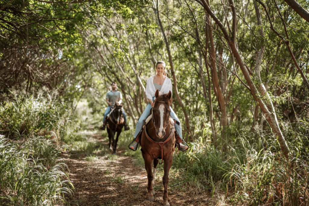 Couple Horseback Riding The Ritz Carlton Maui