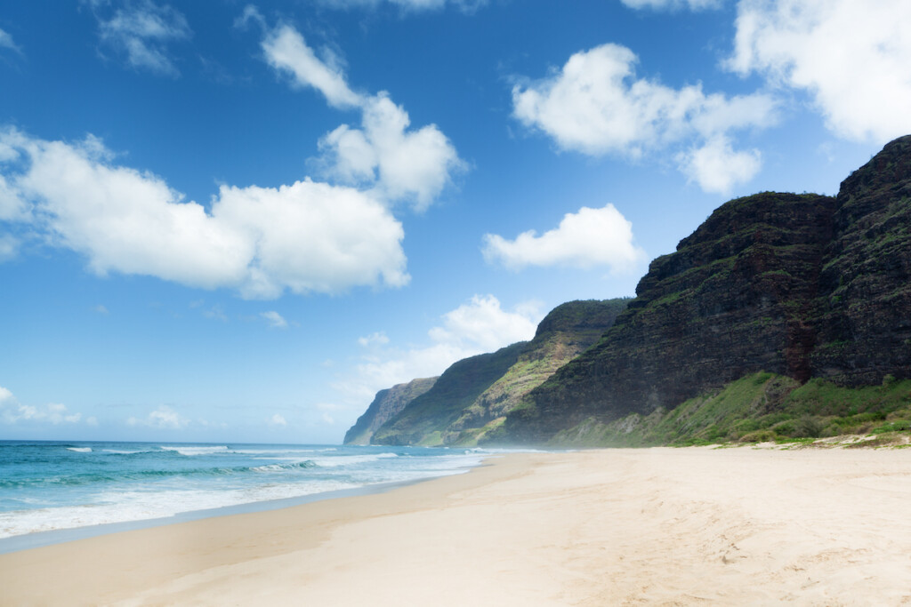 Tropical Paradise In Polihale Beach Of Kauai, Hawaii