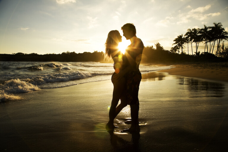 Romantic Couple At Sunset