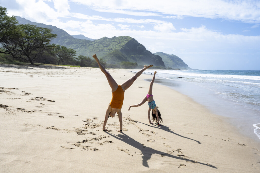 Mother And Daughter On A Carefree Beach Vacation