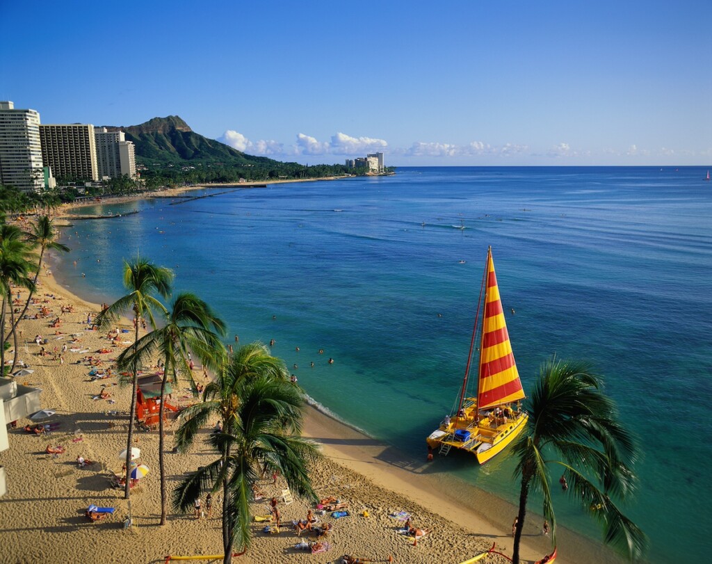 Waikiki Beach And Diamond Head