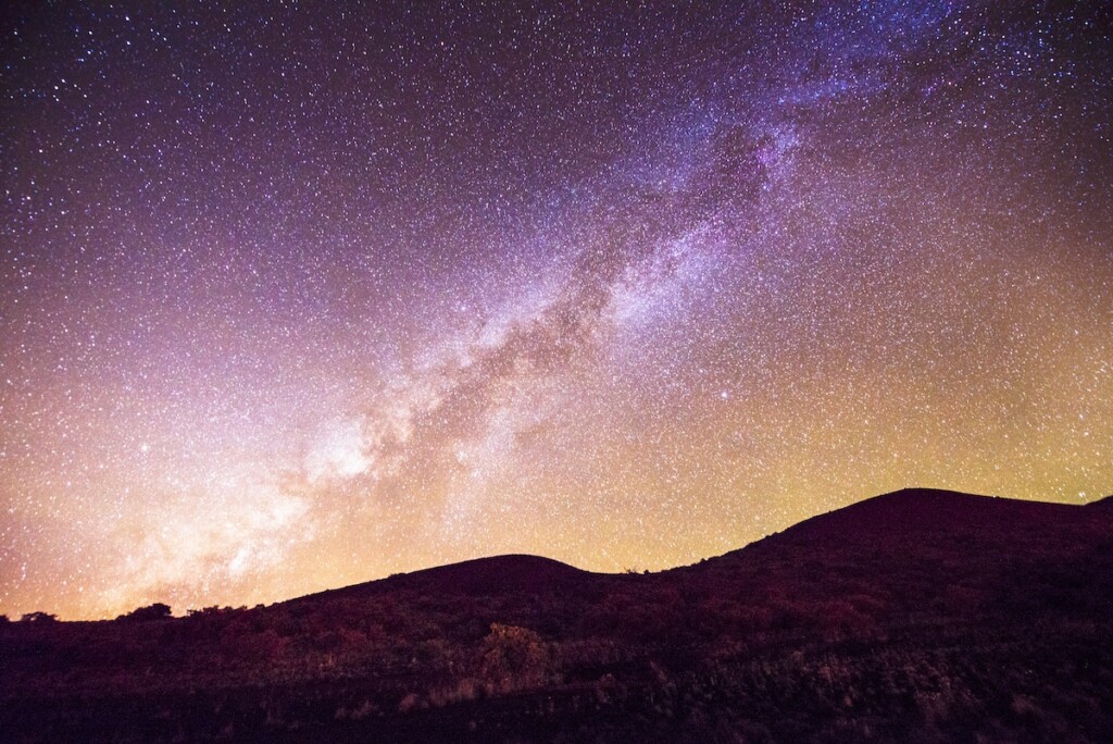 Mauna Kea Milky Way Night Sky Mountain Silhouette Kona Hawaii